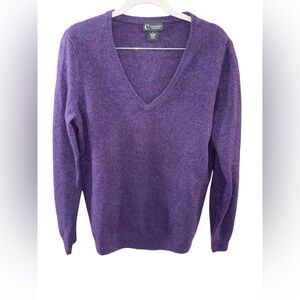 Bloomingdale's Rich Purple V-Neck Sweater